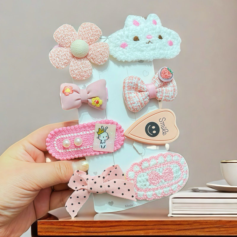 Niños peluche clip de cabello otoño invierno niñas clip de cabello lindas niñas bebés 2023 nuevo conjunto de accesorios para el cabello