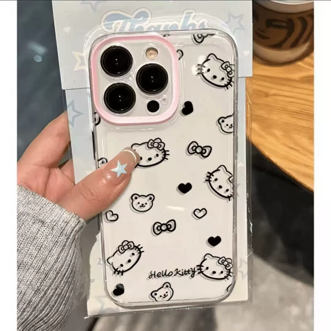 Хелло Китти, яблоко, совместимый iPhone 15 с бантами, мультяшный чехол для телефона, 15promax, iPhone