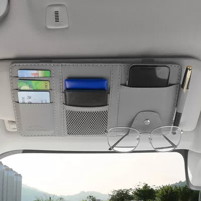 Visor Storage Bag, Multi-Functional Car: Multimediya və saxlama aksesuarları - gray-no-zipper