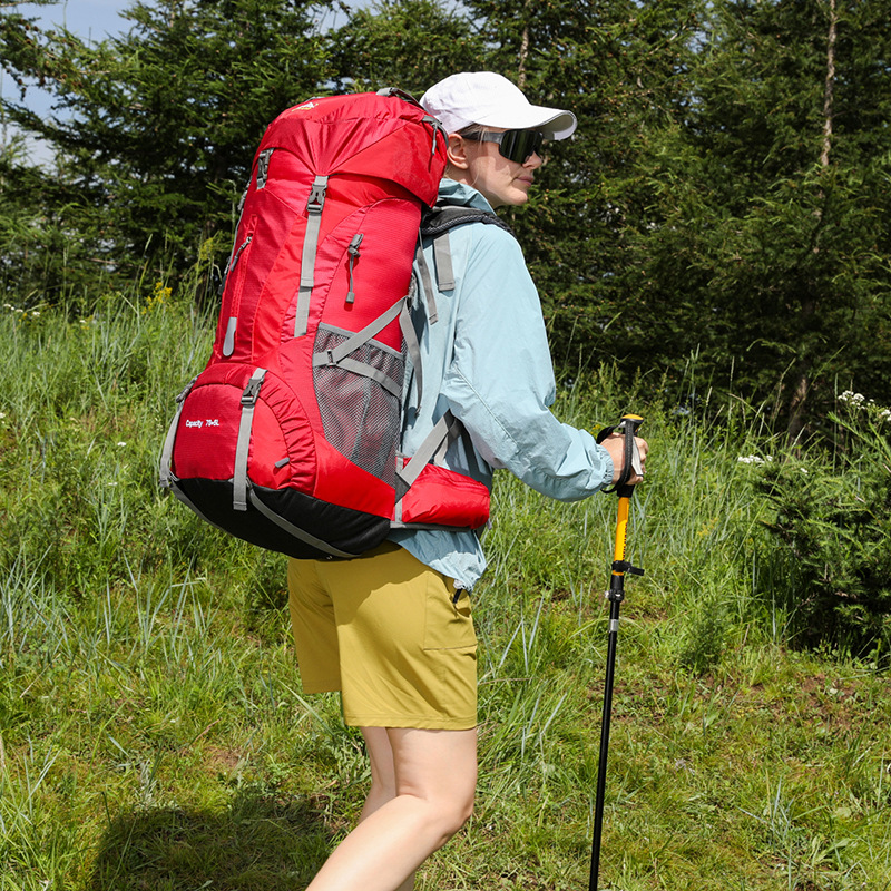 Mochila de Senderismo y Montañismo de Nylon Expansible para Deportes al Aire Libre