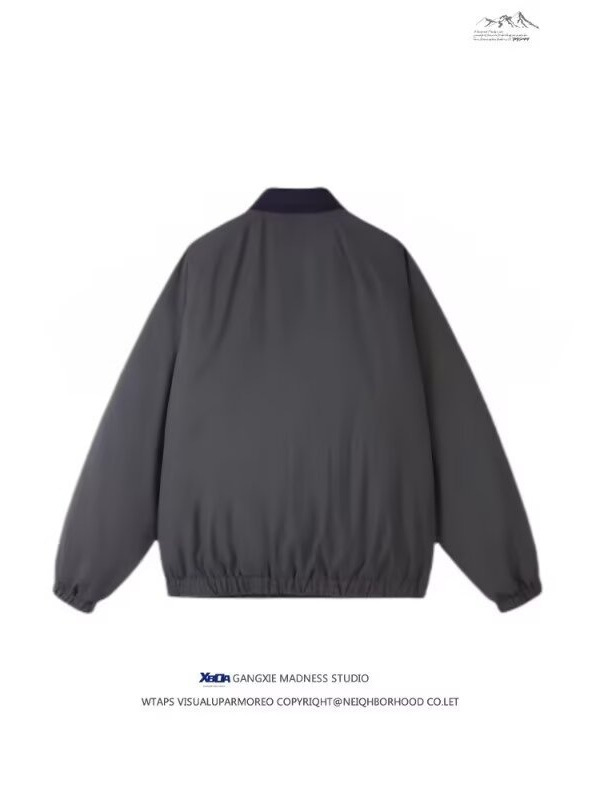 Primavera y otoño nuevo color bordado con collar americano chaqueta retro hombre y mujer suelta moda pareja chaqueta de carreras