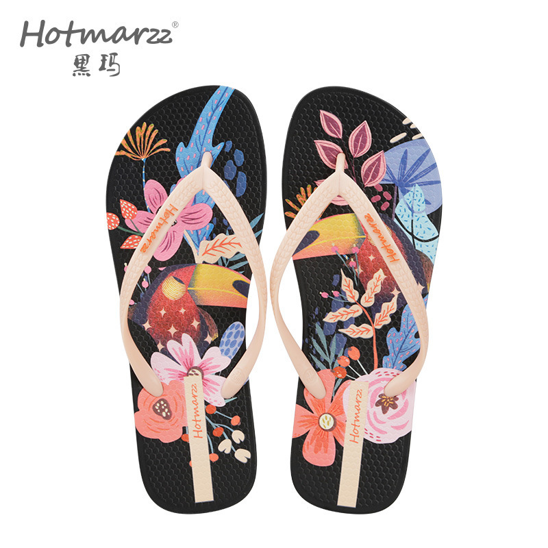 hotmarzz黑玛 人字拖女夏外穿夹脚拖鞋海边防滑批发pvc凉拖女夏|undefined