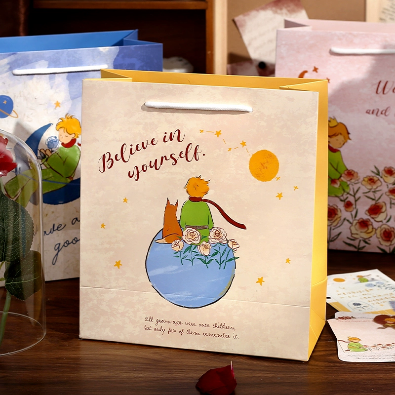 B612 Planet Маленький принц с розой подарочная сумка для переноски высокого класса ins трубацкие бумажные пакеты для подарков на день рождения детей