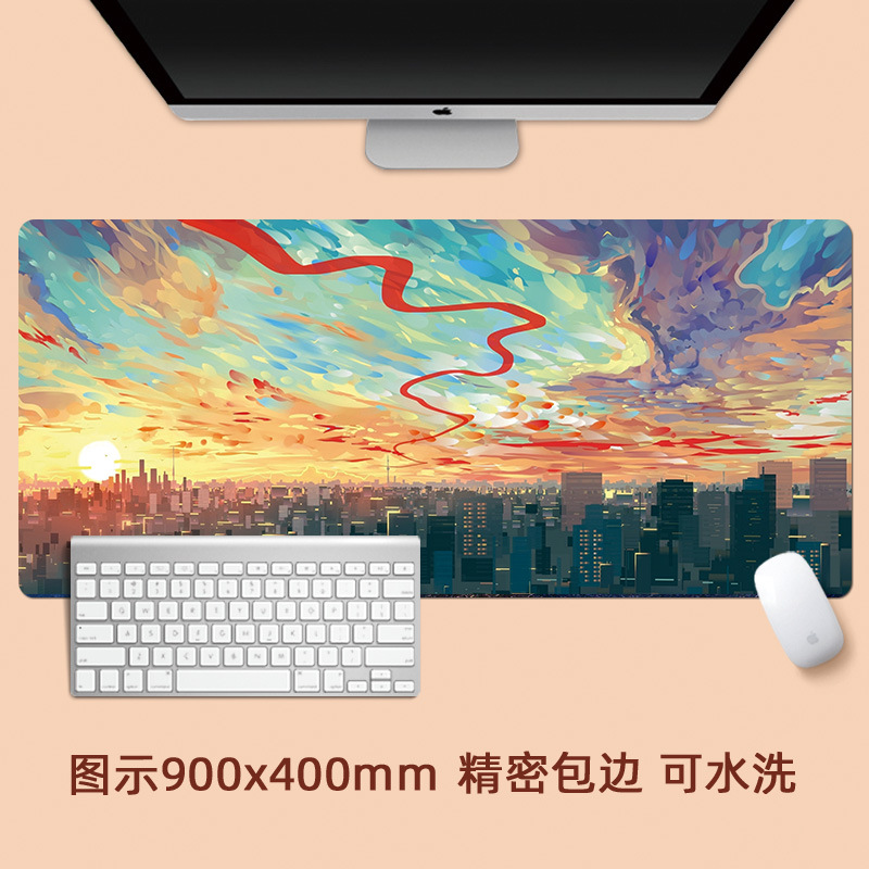 Van Gogh pintura al óleo paisaje pintura paisaje de gran tamaño estera del ratón paisaje retro artístico creativo bloqueo engrosada estera de la tabla