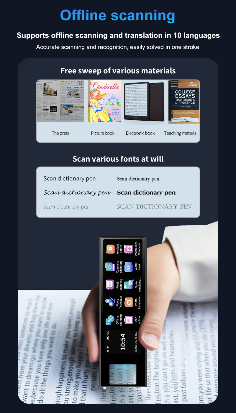 S90 intelligent scanning and translation machine, offline photo-taking and transliteration all-in-one machine, pinyin scanning, Xuewang Dictionary translator, etc Item Picture