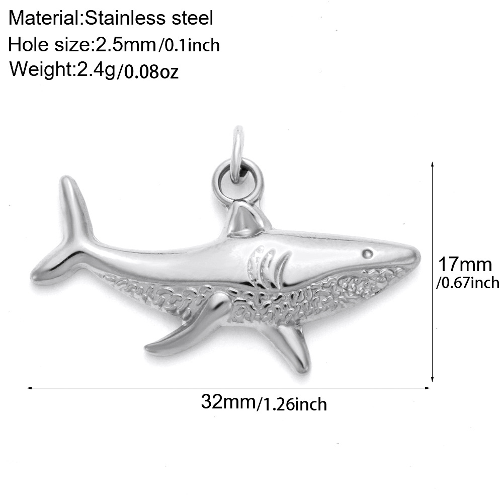 304 Stainless Steel Material Sunflower, Compass, Shark Pattern 1 Piece 304 Stainless Steel PVD Coated Real Gold Plated Sunflower Compass Shark Polished Pendant DIY Jewelry Accessories