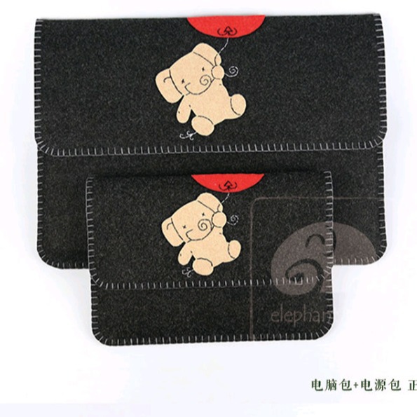 定 制卡通毛毡电脑包13.3寸2016女12pro15.6内胆包
