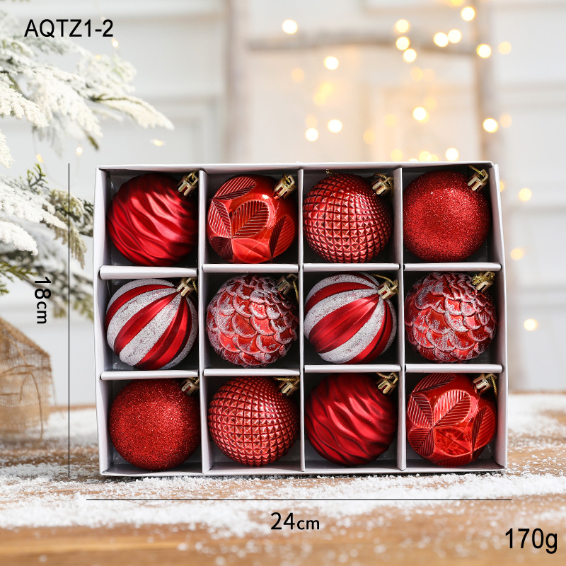 Hong Kong Heng Navidad 6cm BOLA DE Navidad conjunto árbol de Navidad decoración colgante Bola de Navidad 12 cajas pintado bola decorativa image 8
