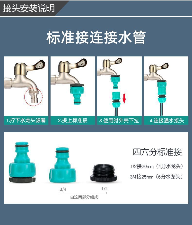 Outdoor High-Pressure Water Gun Car Wash Household Tap Water Hose Car Spray Gun Head Watering Vegetables and Flowers Magic Set