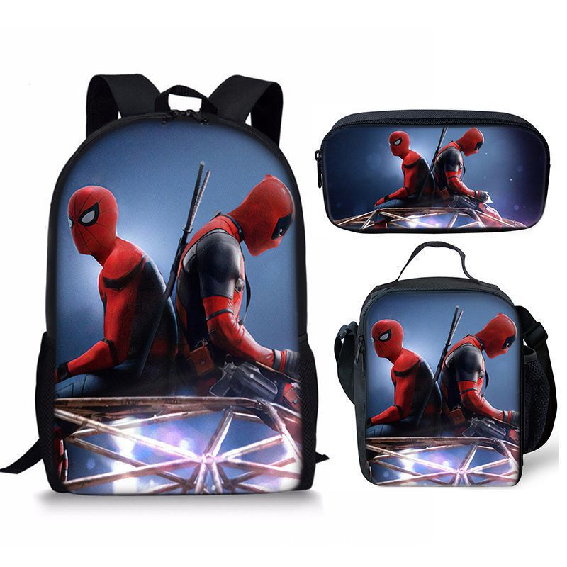 Nuevo deadpool Deadpool paquete de comida de tres piezas bolsa de lápices estudiante mochila de bebé Amazon lindo todo fósforo portátil