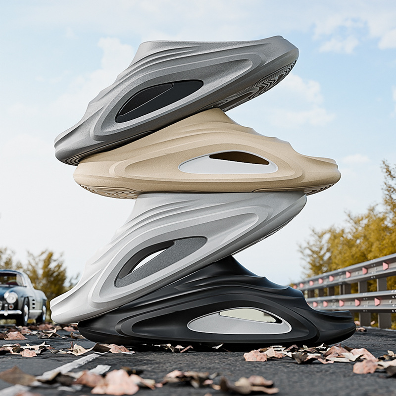 Zapatillas de hombre EVA de fondo grueso para verano para uso doméstico antiderrapante interior y exterior para hombres zapatillas casuales frías