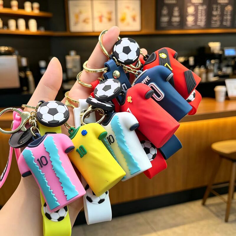 Cross-Border World Cup Football Jersey Keychain Pendant Car Backpack Keychain No. 10 Star Player Commemorative Gift Cross-Border World Cup Football Jersey Keychain Pendant Car Backpack Keychain No. 10 Star Player Commemorative Gift