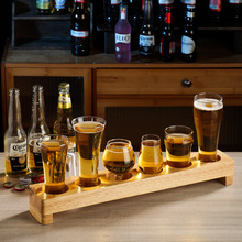 精酿啤酒杯商用木托套装酒吧小酒馆玻璃杯子生啤杯架清吧杯托