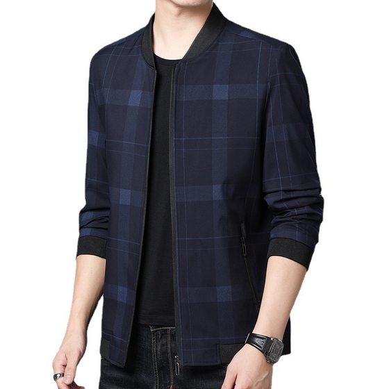 Spring and Autumn new men's jacket young and middle-aged fashion thin business casual jacket dad men's clothing in stock