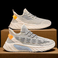 Putian Coconut Shoes Men's Summer Breathable Student Flyknit Mesh Sports Shoes Men's Soft Sole Lightweight Mesh Running Shoes