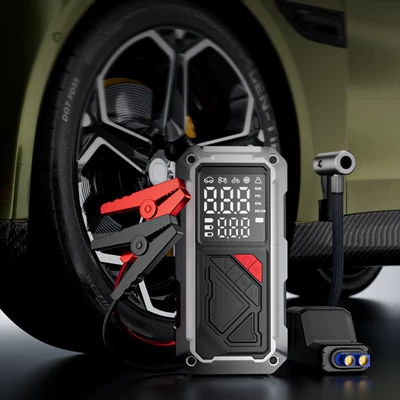 Car Emergency Starting Power Supply, Car Tire Inflator, All-In-One Battery Emergency Jump Starter, Power Bank