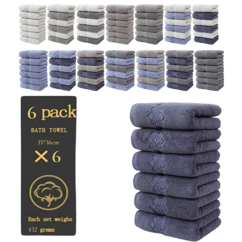 Cross-border cotton square household hand wipe 6 pieces of suit strong water absorption quick-drying soft skin-friendly children's cotton small towel Cross-border cotton square household hand wipe 6 pieces of suit strong water absorption quick-drying soft skin-friendly children's cotton small towel