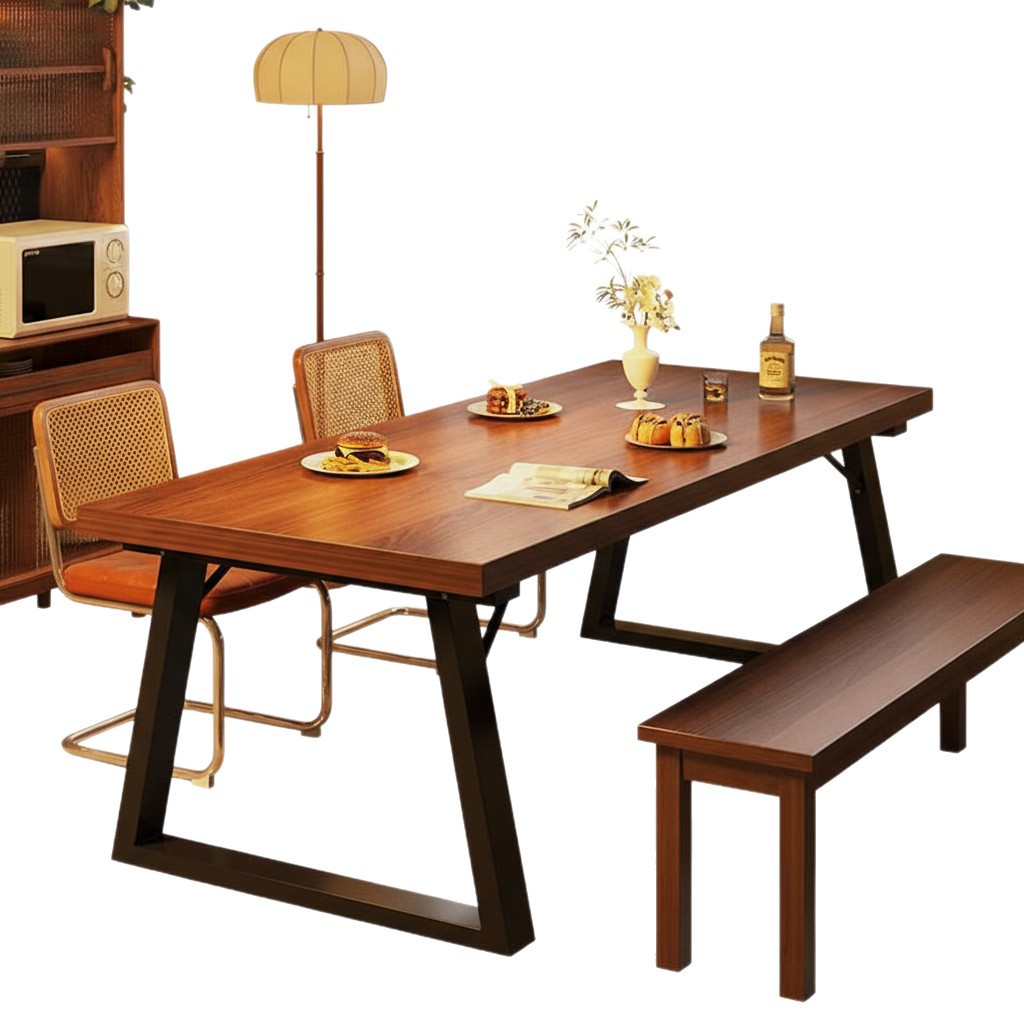 Mesa de comedor doméstica pequeña mesa de comedor rectangular mesa de negociación multifuncional gran mesa de mesa de comedor comercial de hotel