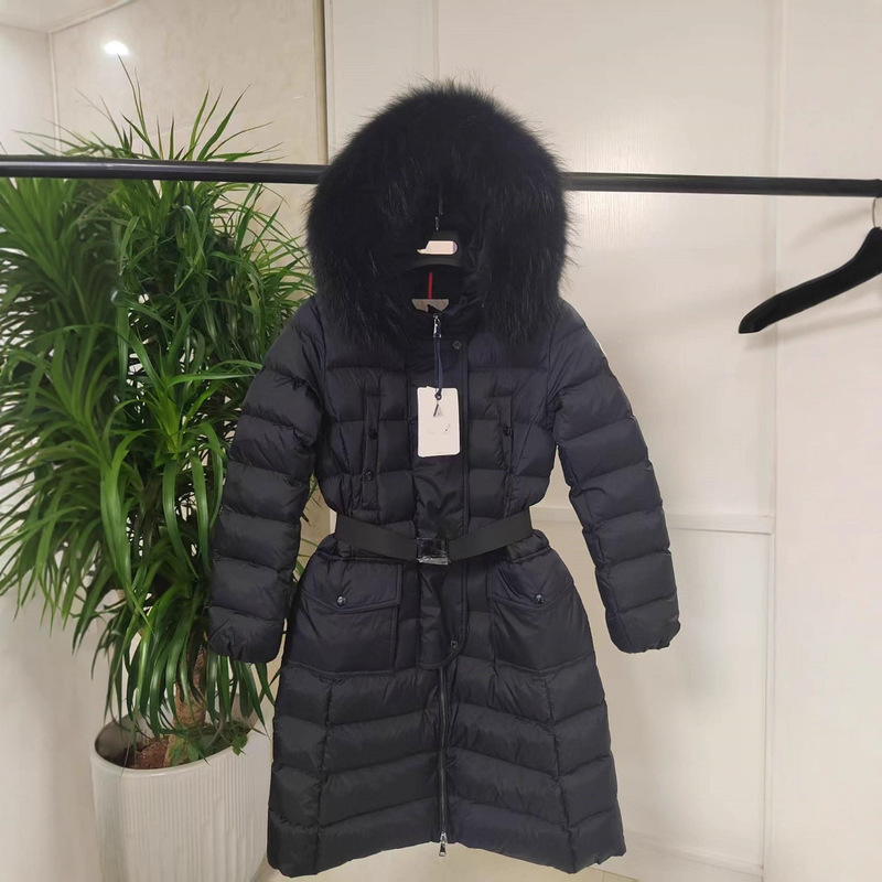 Foreign Trade European Goods mm Home down Jacket Women's Mid-Length Belt Waist Hooded Black Fox Large Fur Collar Jacket New Style Foreign Trade European Goods mm Home down Jacket Women's Mid-Length Belt Waist Hooded Black Fox Large Fur Collar Jacket New Style