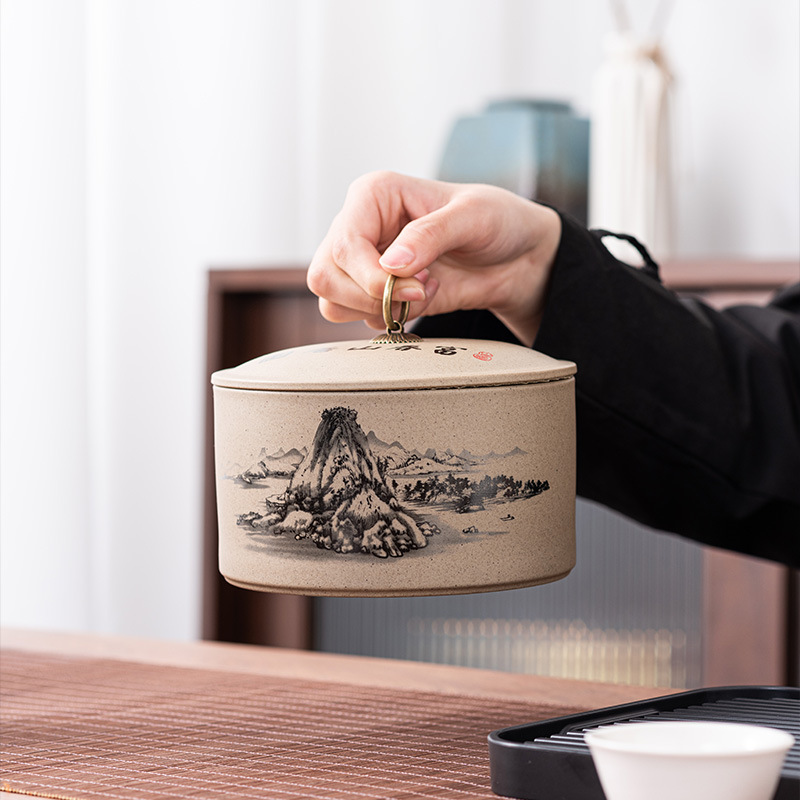 High-end Sealed Tea Can for Aged Rock Tea, White Tea, Green Tea, and Pu-erh Loose Leaf Tea - Large Manual Work Craftsmanship Tea Can, Wholesale
