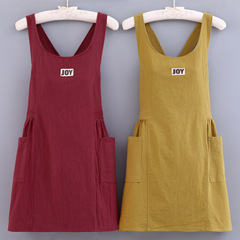 Fashionable Cotton Fabric Apron for Women Kitchen Home Use Cooking Loose Cross Strap Young Trendy Stain Resistant Korean Style Workwear