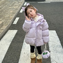 女童棉衣2025新款1-6女宝宝外套冬加绒加厚棉袄高档次送包送发卡