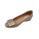 Elephant gray patent leather ~ classic square buckle temperament shallow mouth increased commuter Joker shoes women
