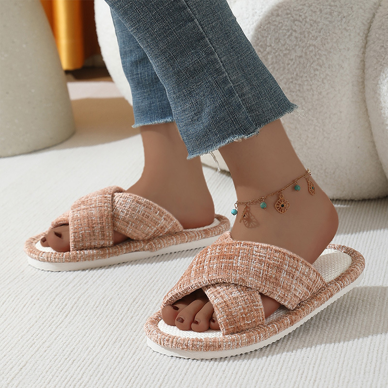 Zapatillas de lino transpirables, zapatillas de lino para mujeres silenciosas y cómodas en el hogar japonés de cuatro estaciones, zapatillas de algodón para hombres