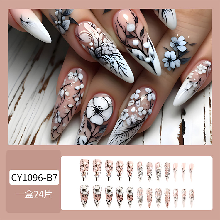 Estilo caliente europeo y americano, uñas largas, uñas postizas de sentido de alta calidad, uñas de ballet trapezoidal largas, piezas de uñas al por mayor