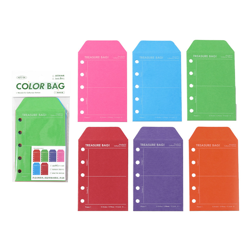 NOTE FOR Bolsillo de almacenamiento de hojas sueltas M5/A7 Bolsillo de almacenamiento de sobres de color de hojas sueltas multifunción