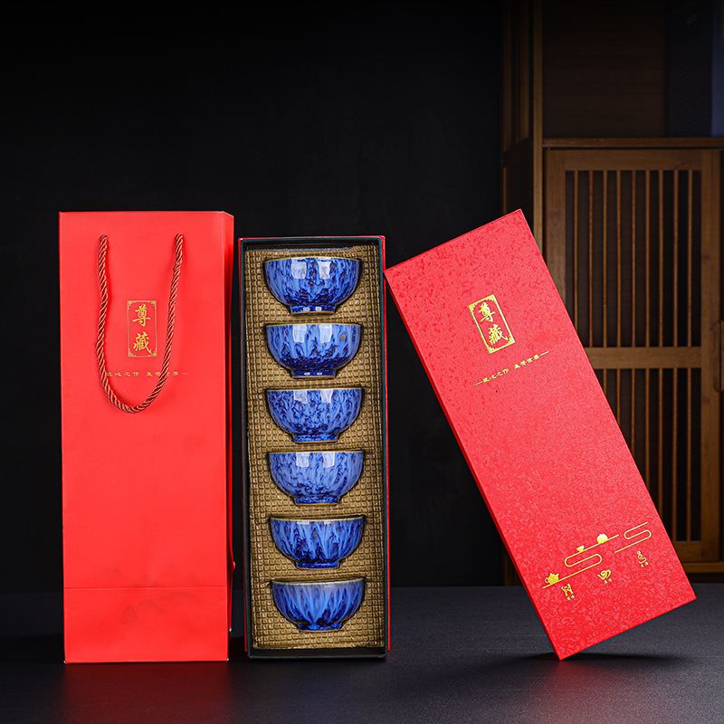 B款—窑变流星杯 (6只蔚蓝礼盒装)