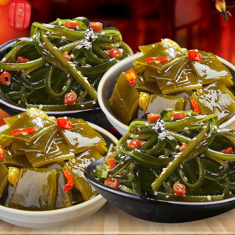 海帶絲鹹菜整箱海帶零食香辣即食海帶片紅休閑零食小吃下飯菜批發