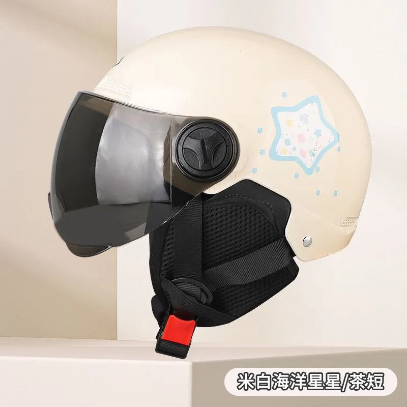 Newly certified electric vehicle motorcycle safety helmet, suitable for all seasons, sun protection, summer safety helmet, electric vehicle half helmet for men and women