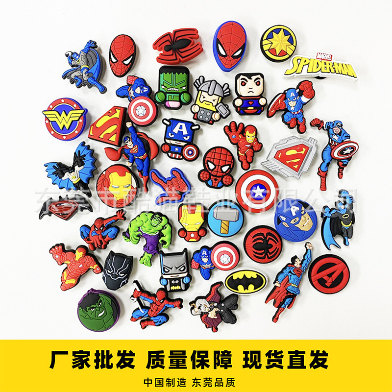 Cros carlochi accessories hole shoes shoes flower shoes buckle shoes decorations cartoon garden decoration American team Spider-Man
