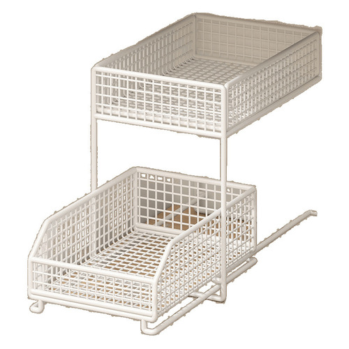 Pull-out storage shelf in the bathroom cabinet under the sink, retractable storage rack in the bathroom cabinet that can be extended