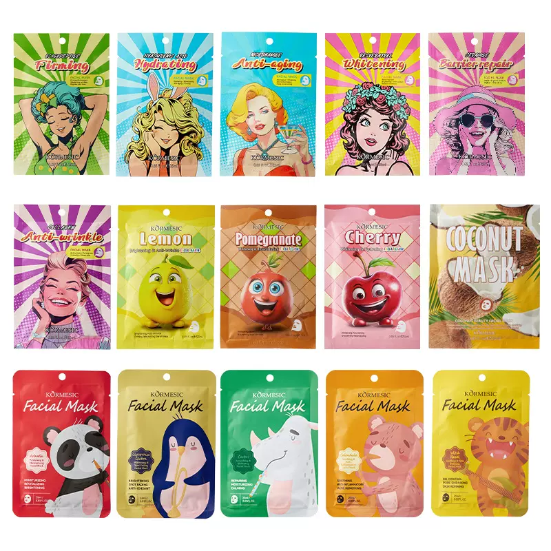 KORMESIC全英文补水面膜片装 face mask水果面膜跨境外贸厂家批发