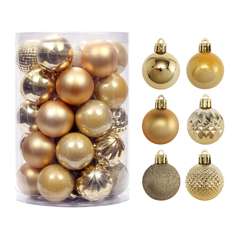 Подарочная ёлочная игрушка комплект, 34 шт, 4 см, assorted colors and finishes
