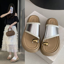 套趾法式晚风拖鞋女2025夏季新款外穿厚底鞋松糕跟凉拖仙女风凉鞋