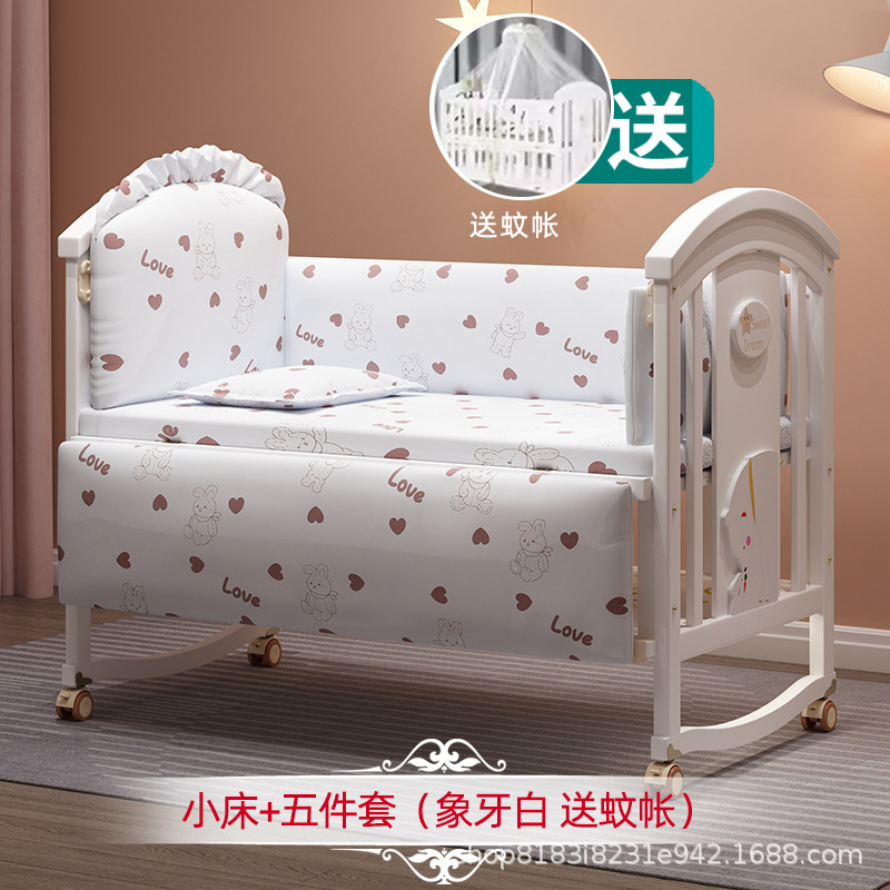 Cuna blanca europea de madera maciza