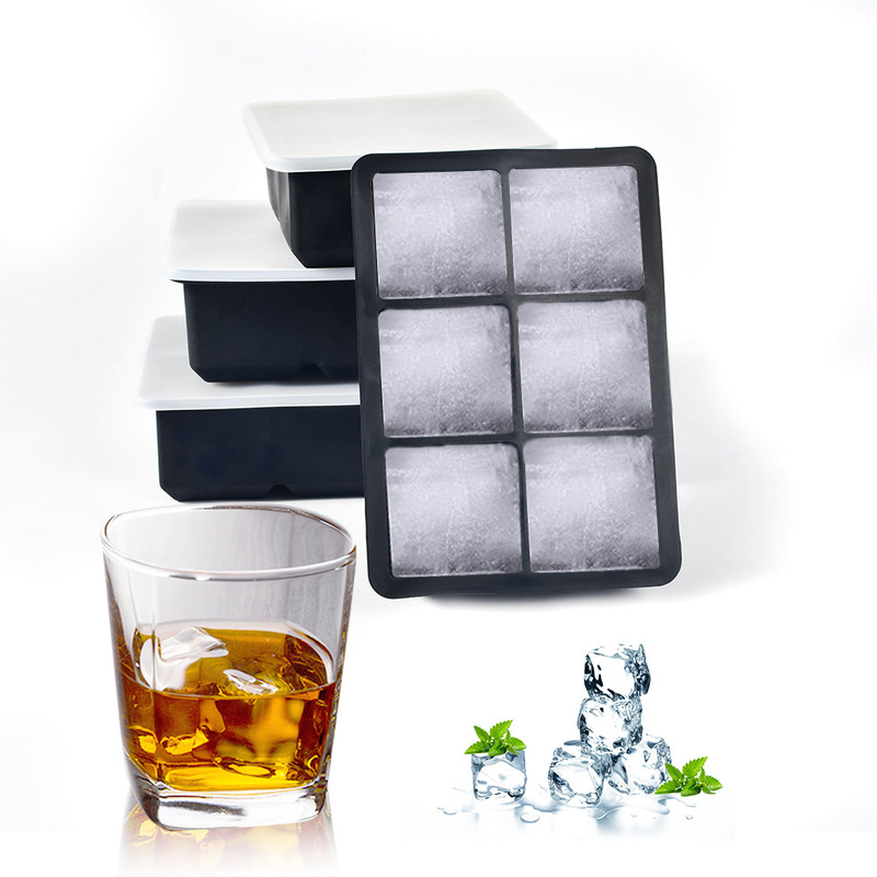 Factory spot food grade Silicone Ice Cube Ice Cube mold 4 even 6 even 8 even ice box mold with lid