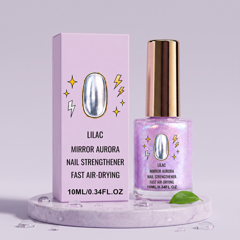 Nail polish, thin application, smooth and quick-drying, light purple base color, mirror-like shine, home DIY daily nail polish Nail polish, thin application, smooth and quick-drying, light purple base color, mirror-like shine, home DIY daily nail polish