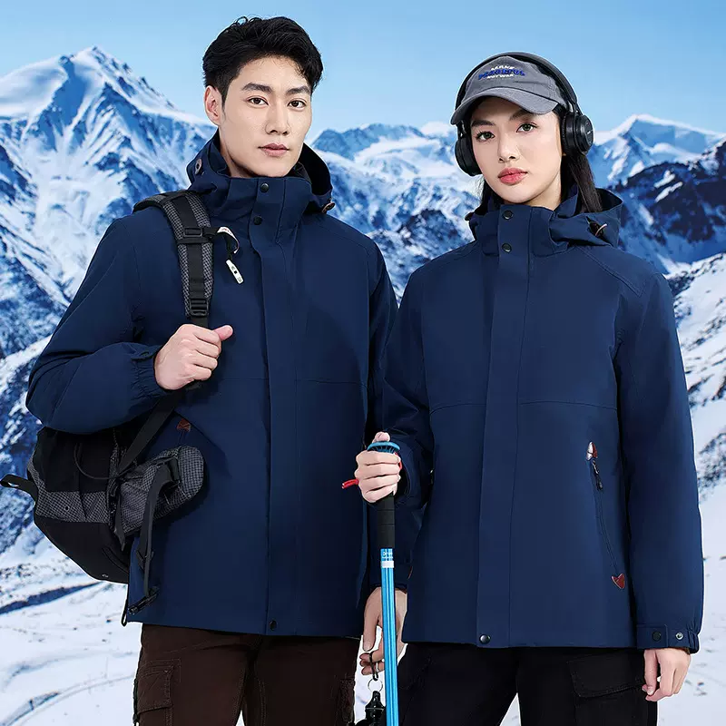 秋冬季男女款羽绒冲锋衣三合一外套透气保暖防风防水两件套冲锋衣