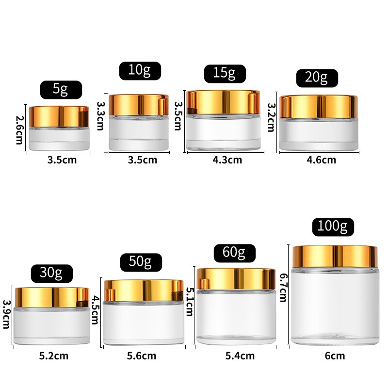 30g磨砂膏霜瓶10g透明玻璃面霜罐100g化妆品分装瓶50g棕色眼霜瓶|undefined