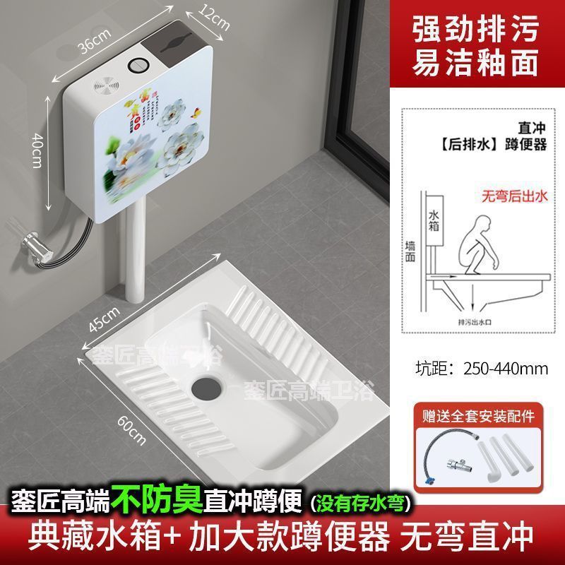 品牌蹲便器水箱卫生间后排蹲坑便池大便器蹲便器大号特大号家用|undefined