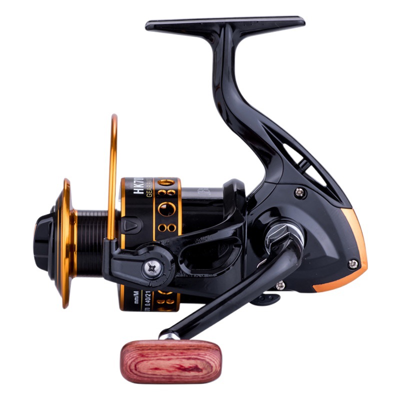 Venta al por mayor rueda de pesca HK brillante Negro 1000-7000 tipo rueda giratoria rueda de pesca mar Polo rueda roca rueda de pesca carrete de pesca artes de pesca