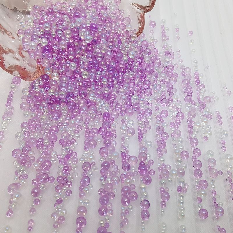 玻璃气泡珠无孔幻彩圆珠泡泡珠透明美甲微珠流沙笔刀填充DIY材料|undefined