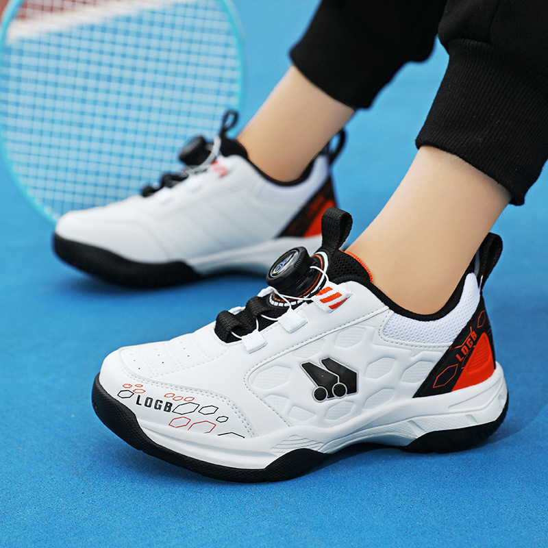 Girls' Tennis Shoes, Non-Slip Kidsren's Sports Shoes, Leather Breathable Lightweight Youth Training Shoes, Boys' Badminton Shoes