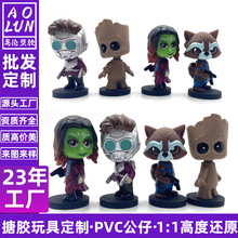 定制Q版银河护卫队手办定做搪胶玩玩具车载摇头弹簧公仔订制盲盒