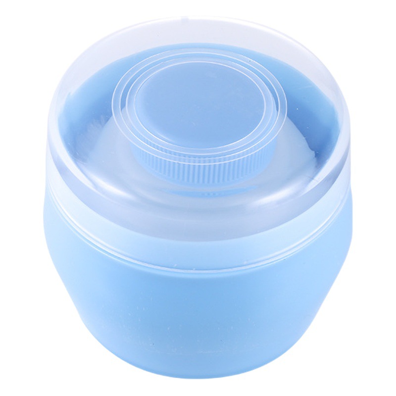 Amazon venta caliente soplo de polvo de felpa para bebés fugas de polvo automático soplo de polvo de talco para recién nacidos soplo de polvo automático para bebés