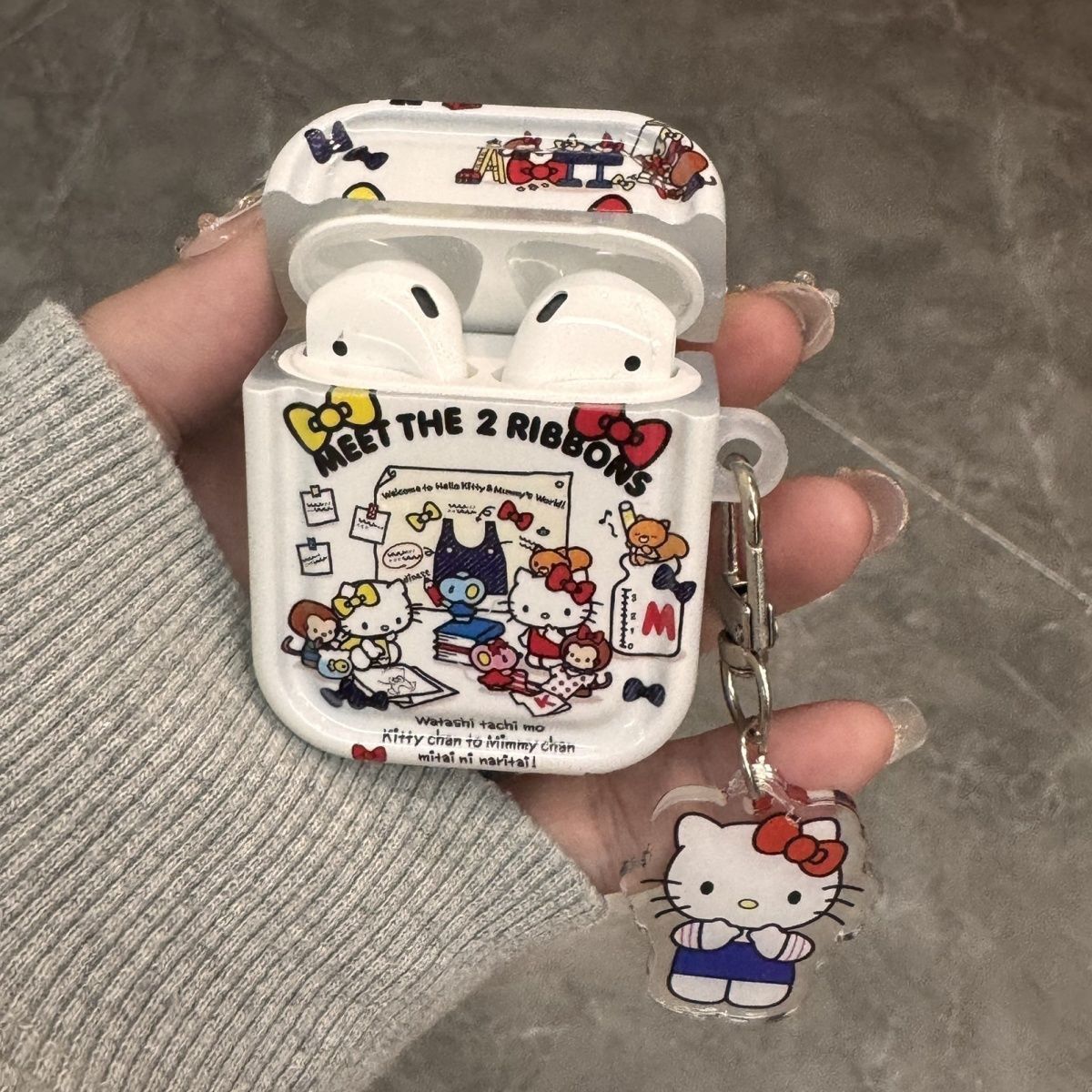 Arco de mariposa kt gato para airpods 4 generación caso de protección bluetooth airpod Pro2 Apple auriculares cubierta Huaqiang norte